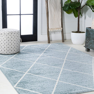 Cole Minimalist Diamond Trellis Area Rug